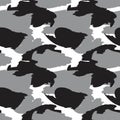 Black and White Camouflage Abstract Seamless Pattern Background Royalty Free Stock Photo