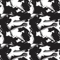 Black and White Camouflage Abstract Seamless Pattern Background Royalty Free Stock Photo