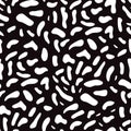 Black and white camouflage seamless pattern organic drawing vector illustration for fashion textile print Royalty Free Stock Photo