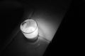 Black and White Candle in the dark