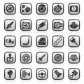 Black an white car parts and services icons Royalty Free Stock Photo