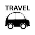 Black and white car travel icon