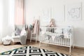 Scandi child`s room with armchair Royalty Free Stock Photo