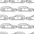 Black and white cars seamless pattern Royalty Free Stock Photo