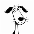 Black And White Cartoon Dog With Round Nose - Animated Gif Style