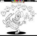 Basic colors coloring book with happy clown