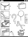 match cartoon objects and clippings activity coloring page