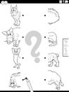 match halves of cartoon animals pictures coloring page