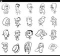 Cartoon people characters faces and moods set Royalty Free Stock Photo