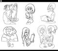 Cartoon women comic characters set Royalty Free Stock Photo