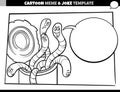 Black and white cartoon meme template with can of worms Royalty Free Stock Photo