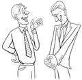 cartoon two lawyers or businessmen talking coloring page