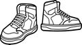 Black And White Cartoon Modern Sneakers