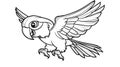 Flying Parrot Line Art Royalty Free Stock Photo