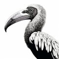 Monochromatic Realism Vector Illustration Of African Hornbill