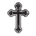 christian cross Wing vector drawing Blak illustration Royalty Free Stock Photo