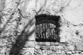 Black and white castle ruin window old Royalty Free Stock Photo