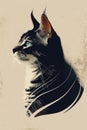 A black and white cat with blue eyes Royalty Free Stock Photo