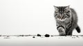 Minimalist Black And White Kitten Walking: A Surprisingly Absurd Conceptual Photo