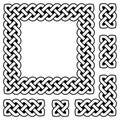 Black and white Celtic knot frame and design elements Royalty Free Stock Photo