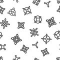 Black and white celtic knots and symbols ethnic seamless pattern, vector Royalty Free Stock Photo