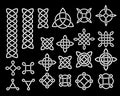 Black and white celtic knots and symbols ethnic set, vector Royalty Free Stock Photo