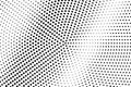 Black on white centered halftone texture. Diagonal dotwork gradient. Rough dotted vector background Royalty Free Stock Photo