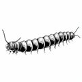 Black And White Centipede Drawing With Manapunk And Thriftcore Style
