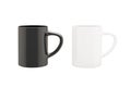 Black and white ceramic mug isolated on a white background, cup for drinks, tea and coffee, mockup for advertising and design. 3d