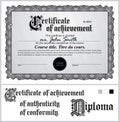 Black and white certificate. Template. Horizontal.