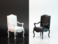 Black and white chairs