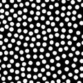 Black and white chaotic spots abstract seamless pattern, vector Royalty Free Stock Photo