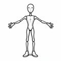 Elegant Animated Cartoon Person With Arms Wide Open Royalty Free Stock Photo