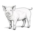 Intense Shading Vector Illustration Of A White Pig