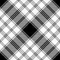Black and white check diagonal texture plaid seamless pattern Royalty Free Stock Photo
