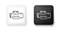 Black and white Check engine icon isolated on white background. Square button. Vector Royalty Free Stock Photo