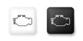Black and white Check engine icon isolated on white background. Square button. Vector Royalty Free Stock Photo