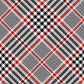 Black white check plaid pattern vector. Seamless dark pixel plaid for skirt, bag, purse.