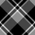 Black white check plaid pattern vector. Seamless dark pixel plaid for skirt, bag, purse.