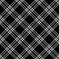 Black white check plaid pattern vector. Seamless dark pixel plaid for skirt, bag, purse.