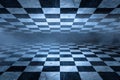 Black And White Checker floor Grunge Room Royalty Free Stock Photo