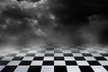 Black And White Checker floor Grunge Room Royalty Free Stock Photo