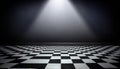 black and white checkerboard background with light Royalty Free Stock Photo
