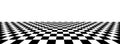 Black and white checkerboard floor in perspective. Fading checkered tile pattern background. Retro horizontal chess Royalty Free Stock Photo