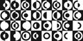 Black and white checkerboard pattern, circles inside. Royalty Free Stock Photo