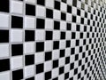 Black and white checkerboard tiles