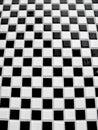 Black and white checkerboard tiles