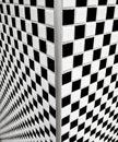 Black and white checkerboard tiles