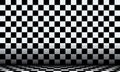 Black and white checkered abstract cosmic background with perspective view. Royalty Free Stock Photo