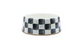 Black and white checkered cat or dog water or food bowl Courtly Check Medium Pet Dish for medium to large size canine or feline, Royalty Free Stock Photo